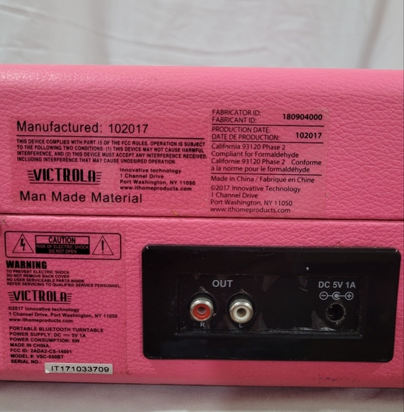 Victrola's pink black The Journey Suitcase Record Player UNTESTED NO RECORDS - Picture 3 of 14